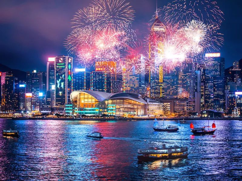 Victoria Harbour fireworks, Hong Kong New Year, Hong Kong fireworks display